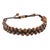 Metal Tiger's Eye Stone Two Row Beaded Woven Bracelet For Sale - Image 7 of 7