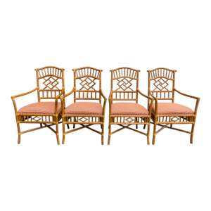 Lexington Fretwork Rattan Dining Chairs- Set of 4 | Palm Beach Regency
