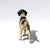 Painted cast iron figure of a hunting dog, modeled in a pointing stance, left foreleg raised and the feathered tail...