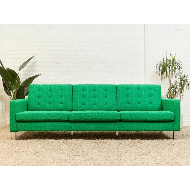 Modern Don Sofa in Grass Green Tweed For Sale - Image 3 of 12
