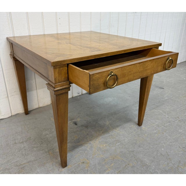 Wood Vintage Italian Style Baker Burled Wood Side Tables - Set of 2 For Sale - Image 7 of 8