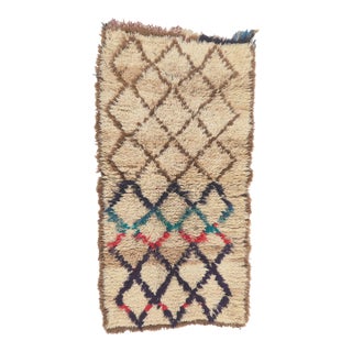 Vintage Azilal Boucherouite Moroccan Rug, 03'00 X 05'06 For Sale
