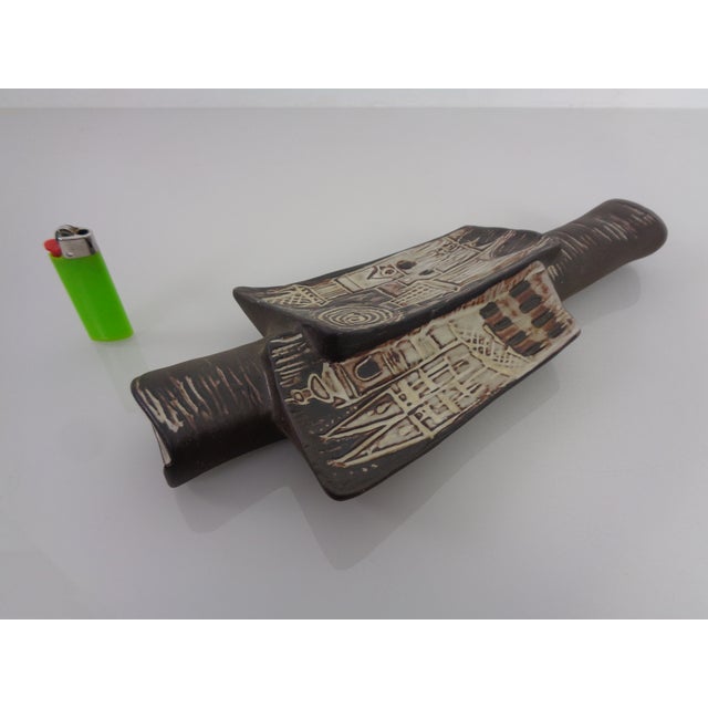 Studio Ceramic Wall Vase of Prague from Keramo Kostelec, Czechoslovakia, 1960s For Sale - Image 4 of 15