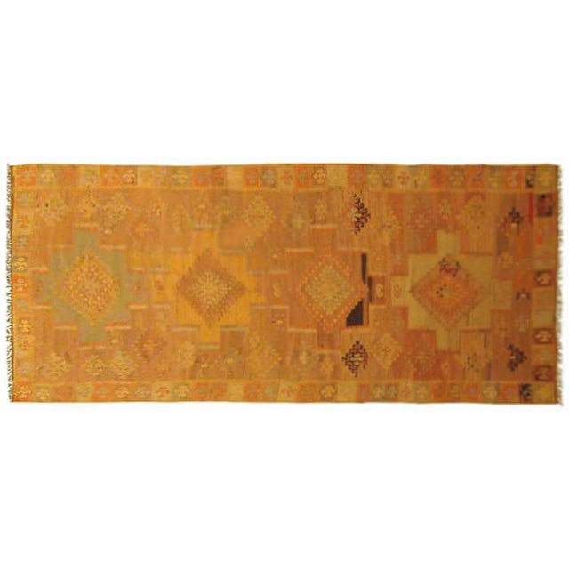 1930s 1930s Vintage Turkish Kilim Oriental Rug - 3′2″ × 9′8″ For Sale - Image 5 of 5