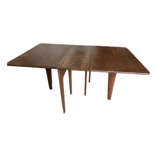 Vintage Heywood-Wakefield M-166 Drop Leaf Table — Modern Walnut Finish For Sale