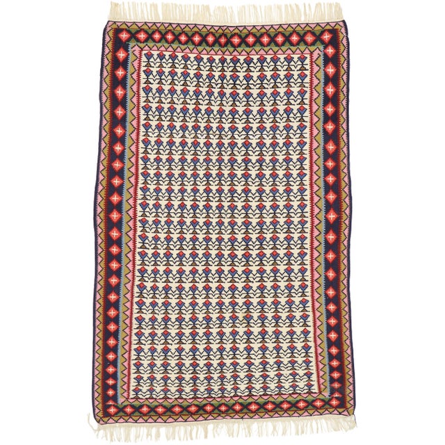 Vintage Persian Senneh Rug - 03'04 x 05'01 For Sale - Image 9 of 9