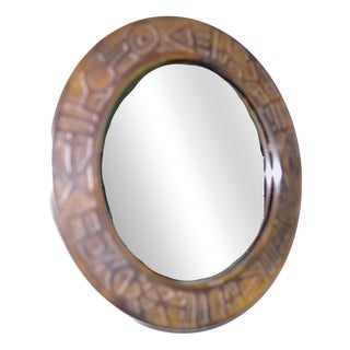 Round Copper Mirror by Marco Fugeri, Italy, 1960 For Sale