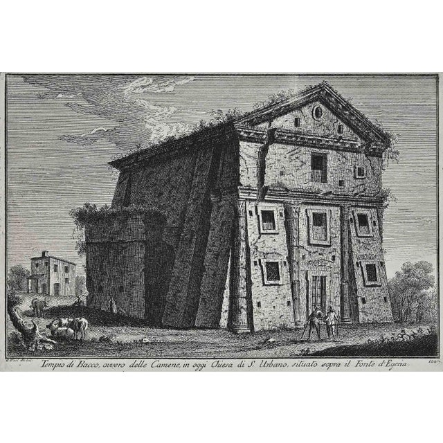After Giuseppe Vasi, Tempio di Bacco, Etching, 18th Century For Sale