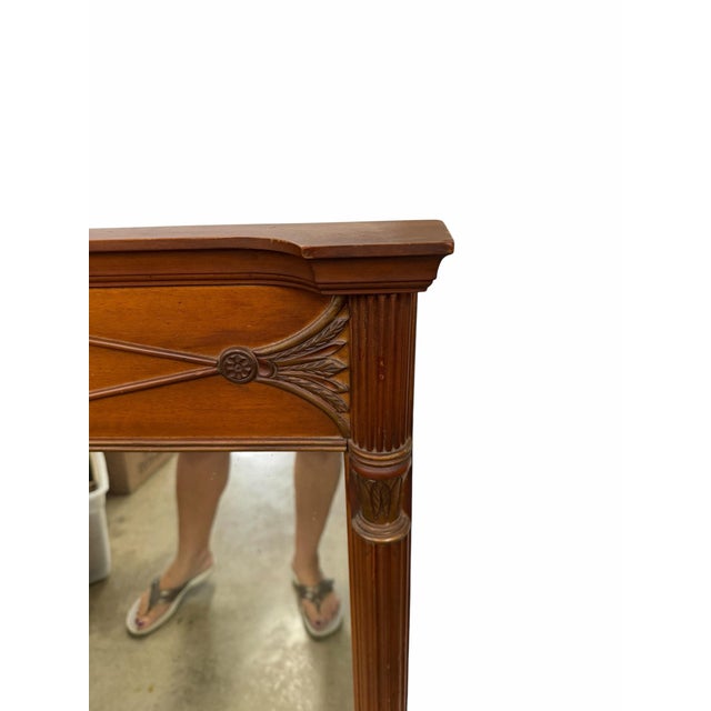 Brown Vintage Louis XVI or Federal Style Trumeau Wall Mirror For Sale - Image 8 of 9
