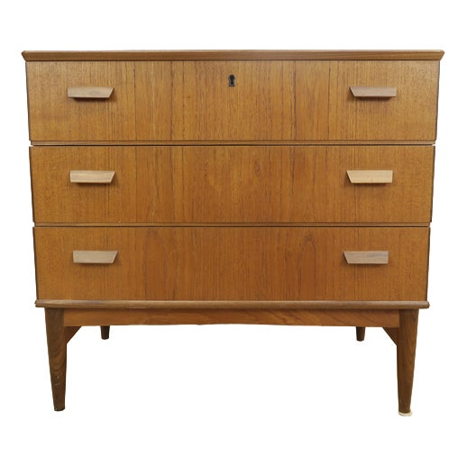 Teak Chest of 3 Drawers, Denmark, 1960 For Sale