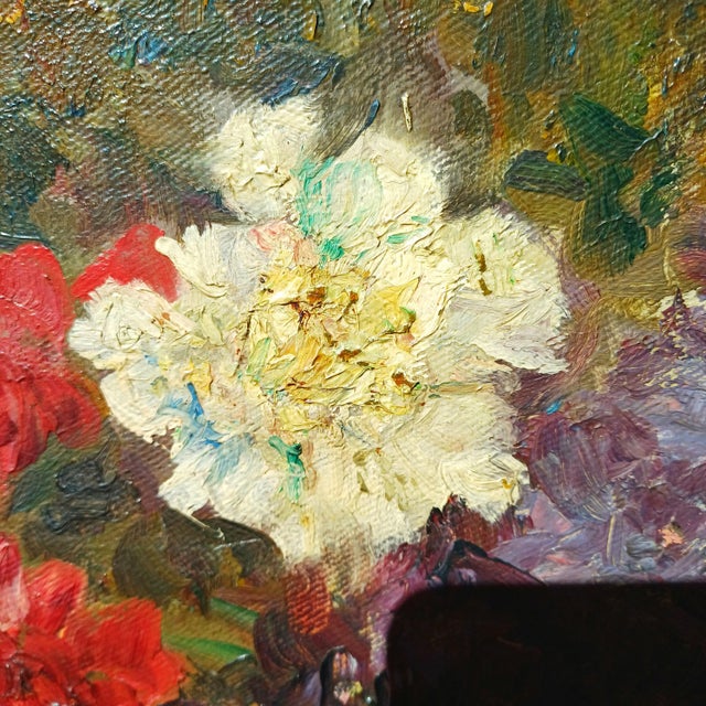 R. Fossataro, Flower Vase, Early 1900s, Oil on Canvas, Framed For Sale - Image 9 of 15
