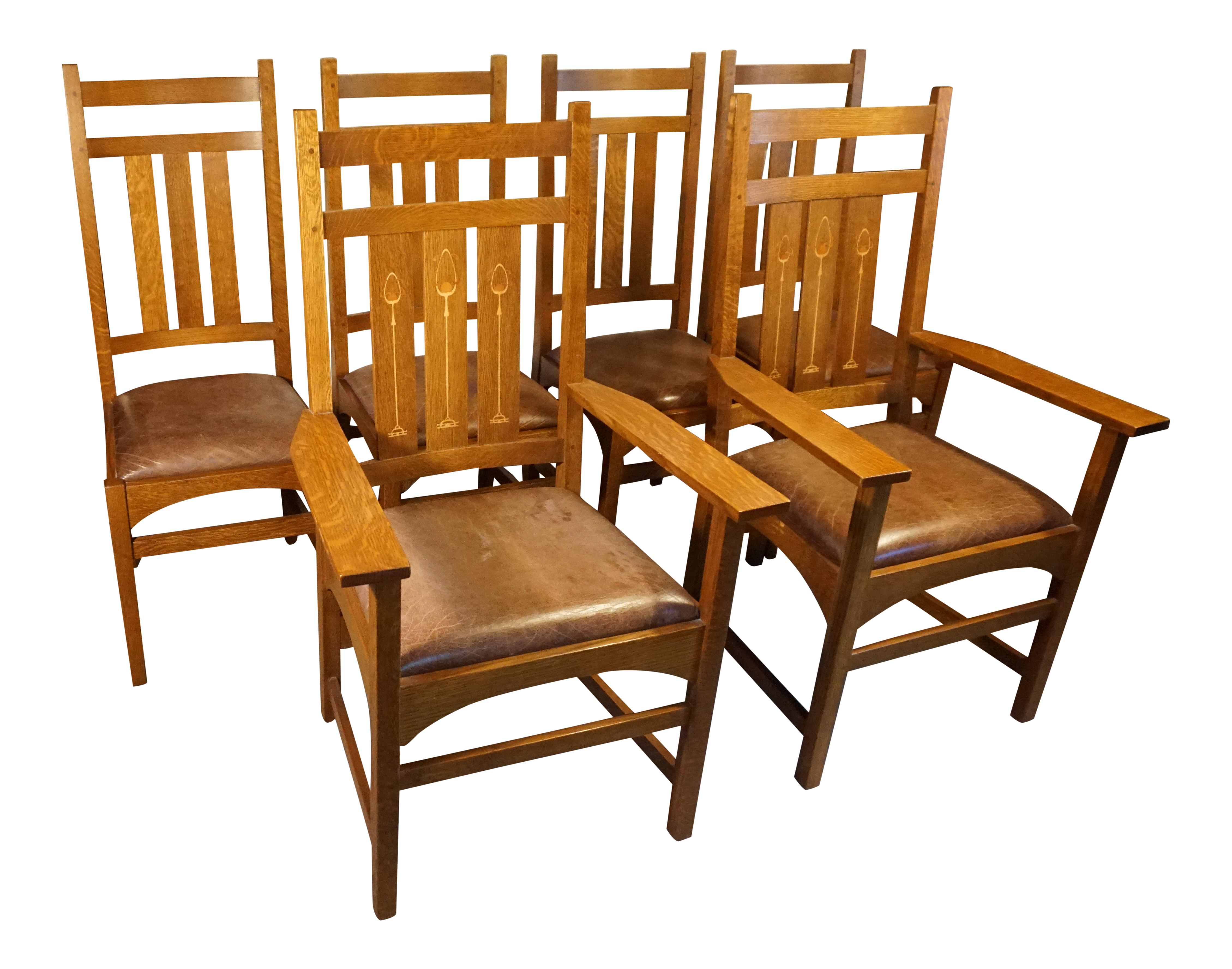 Vintage Harvey Ellis For Stickley Mission Style Dining Chair Set Of 6 Chairish