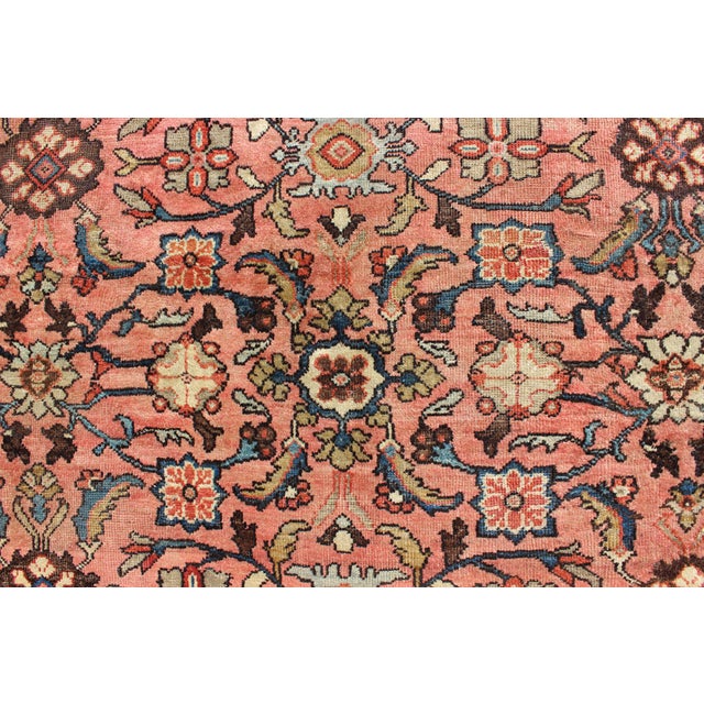 Antique Persian Sultanabad Colorful Rug With All-Over Design in Salmon & Gold 7'6"x10'3" For Sale In Atlanta - Image 6 of 8
