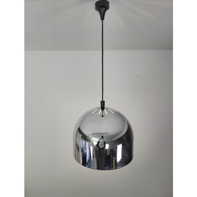 Chromed Metal Pendant Lamp, 1970s For Sale - Image 9 of 12