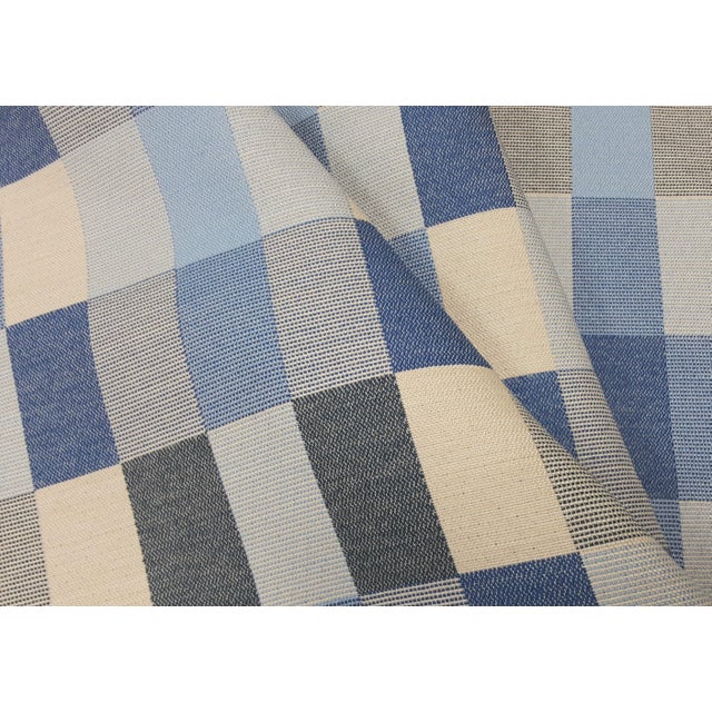 Contemporary 1.6 Yard Pollack Best Mate High Seas Sunbrella Blue Cream Indoor Outdoor Upholstery Fabric For Sale - Image 3 of 4