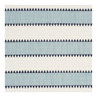 Sample - Schumacher Isolde Stripe Fabric in Sky For Sale