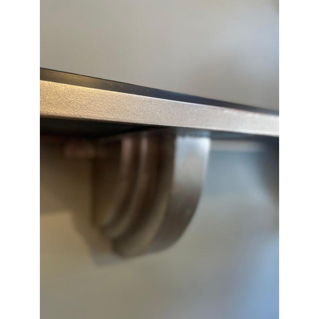 Black Vintage Art Deco Shelf in Silver-Plated Steel and Black Marble, 1980s For Sale - Image 8 of 16