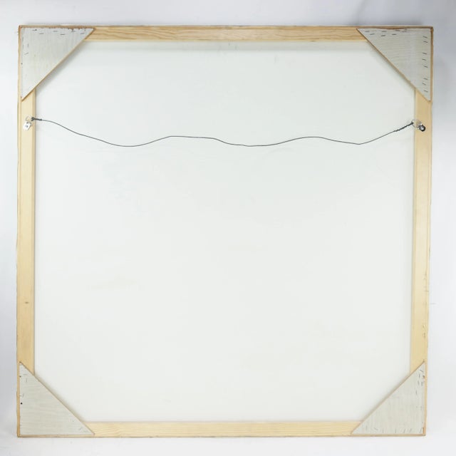 Turquoise Vintage Abstract Landscape Painting With Dreamlike Color Palette For Sale - Image 8 of 9