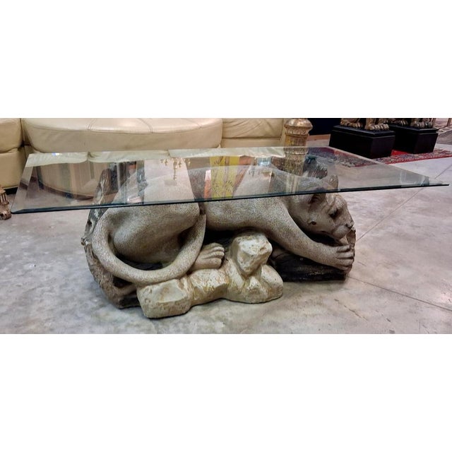 Vintage Sculptural Panther Coffee Table, 1970s-1980s For Sale - Image 4 of 8