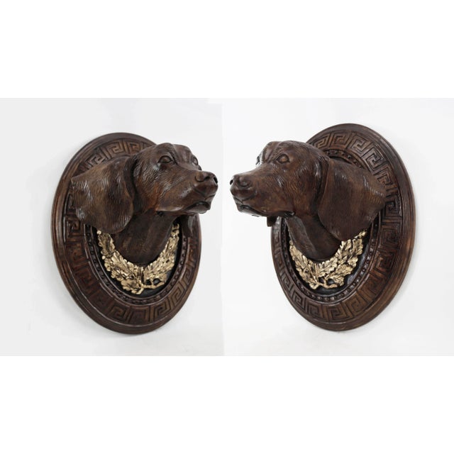 A Mid-20th Century Wooden Hand-Carved Decorative Dog Head For Sale - Image 11 of 12