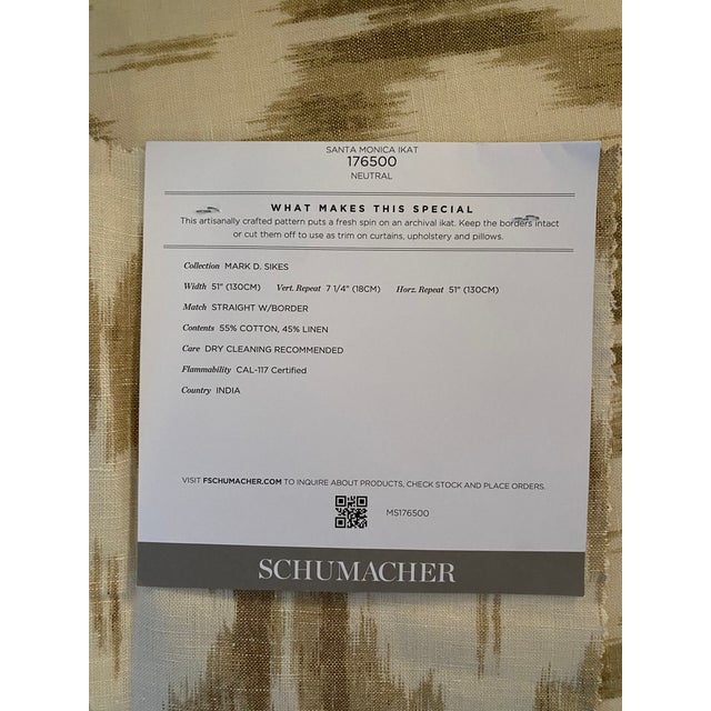 Pencil Rattan Chairs Schumacher Santa Monica Ikat Fabric For Sale - Image 9 of 13