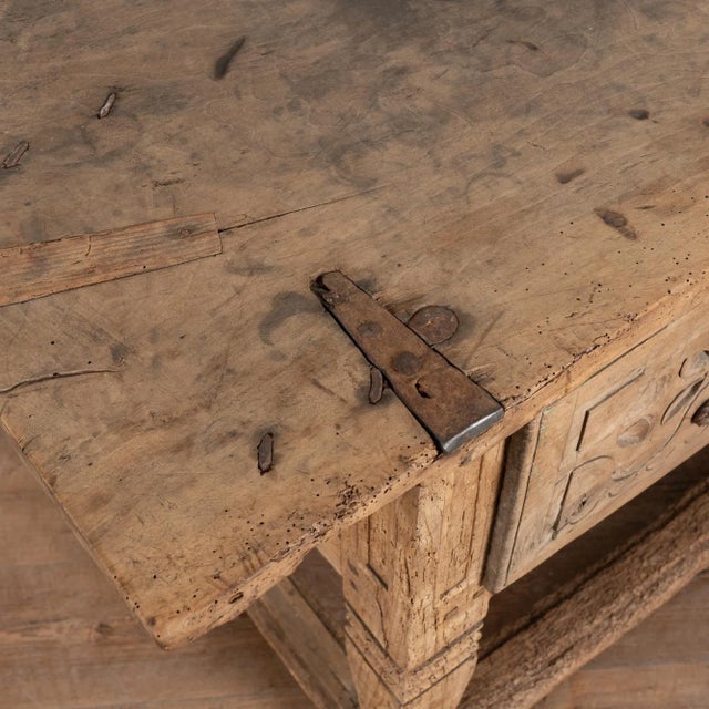 18th Century Chestnut Console Table With Three Drawers, Portugal For Sale - Image 6 of 14