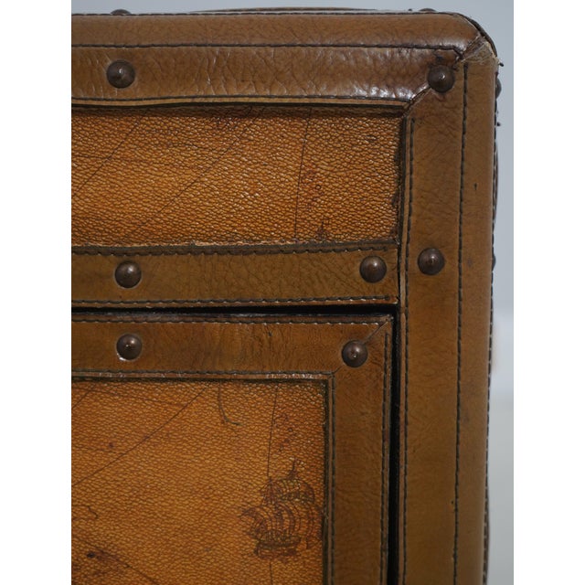 Animal Skin Canvas & Leather Wrapped Coffee Table For Sale - Image 7 of 16