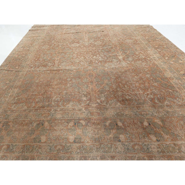 Brown Fine 1920s Indian Brown Handmade Wool Rug For Sale - Image 8 of 11