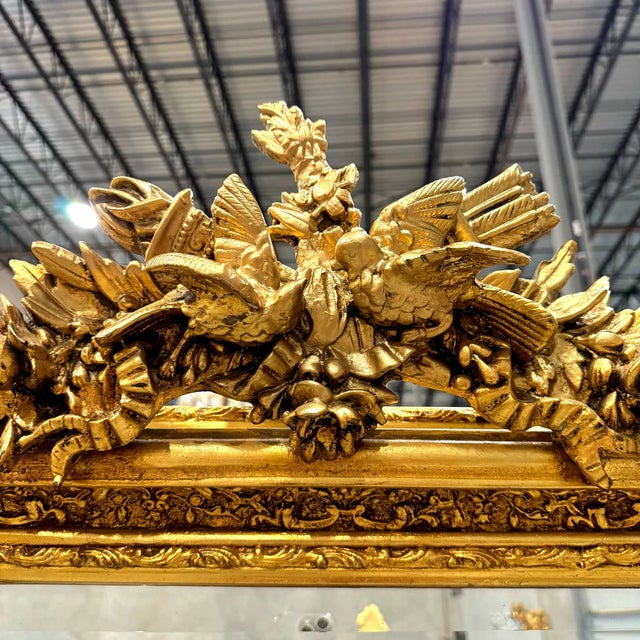 Gold Birds Floor Mirror – 5 Ft Tall French Style For Sale - Image 9 of 10