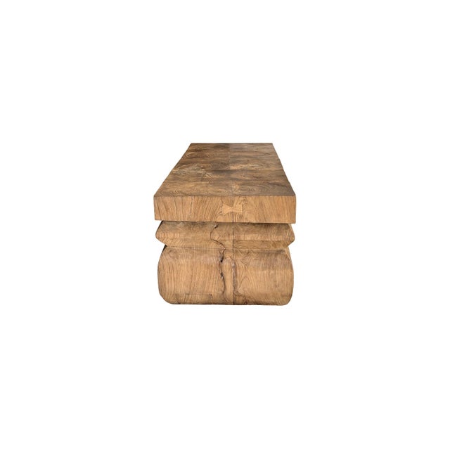Wood Large Reclaimed Teak Wood Table, Stunning Wood Textures, Modern Organic For Sale - Image 7 of 8