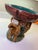 Mario Buatta Vintage Grandmillenial Majolica Style Three Monkey Ceramic Basket Centerpiece For Sale - Image 4 of 10