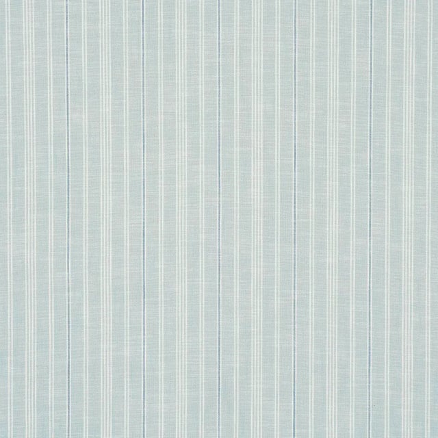 Schumacher X Mark D. Sikes Lucy Stripe Fabric In China Blue For Sale