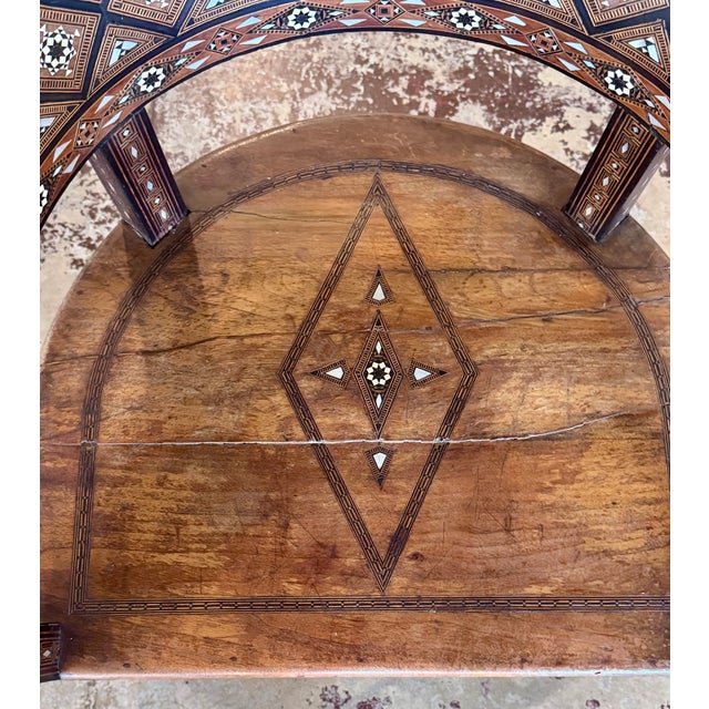 Antique Marquetry & Mother-of-Pearl Round-Back Chair For Sale - Image 12 of 12