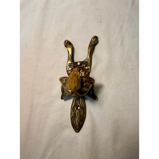 Vintage, English, Fox, Brass Door Knocker, Stamped England For Sale In Salt Lake City - Image 6 of 8