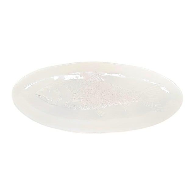 Late 20th Century Italian White Ceramic Relief Fish Serving Platter For Sale - Image 4 of 10