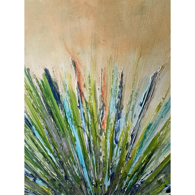 Aqua Palm Leaves, “The Peacock”, Designed by Cheryl P. Kohloff For Sale - Image 8 of 9