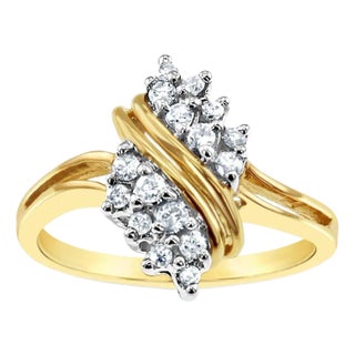 One Third Carat Vintage Diamond Cluster Ring, Size 4 For Sale