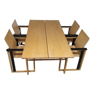 Finnish Dining Table and Chairs by Simo Heikkilä Pentik, 1980s, Set of 5 For Sale