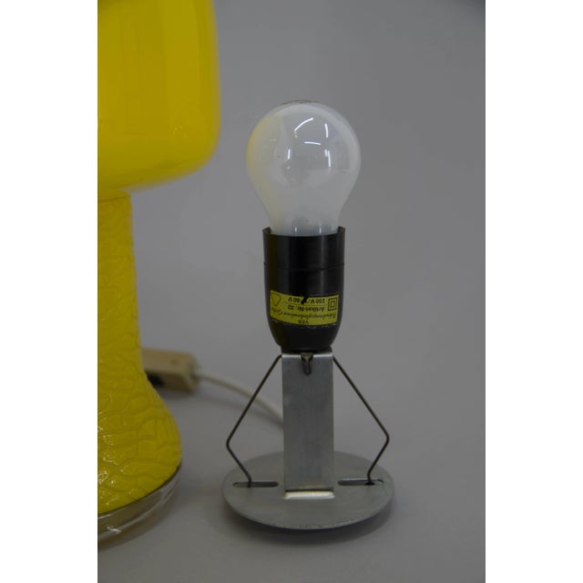 Mid-Century Yellow Glass Table Lamp, Germany, 1970s For Sale - Image 4 of 8