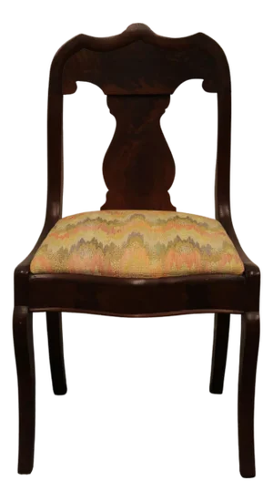 Vintage Antique Flame Mahogany Traditional Style Dining Side Chair