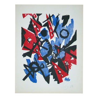 Ernst Wilhelm Nay, Abstract Composition, 1953, Original Woodcut For Sale
