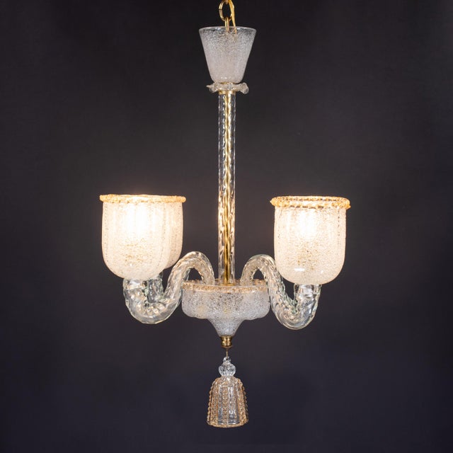 Mid-Century Modern Midcentury Rugiada Murano Chandelier Attributed to Barovier & Toso For Sale - Image 3 of 18