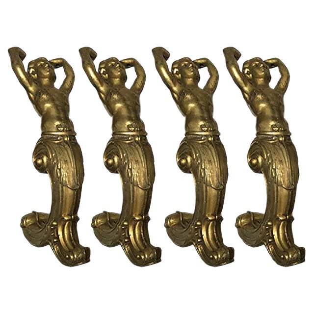 Brass Figures, 1950s, Set of 4 For Sale