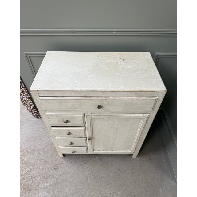 White Vintage Patinated Parisian Buffet, 1940s For Sale - Image 8 of 16