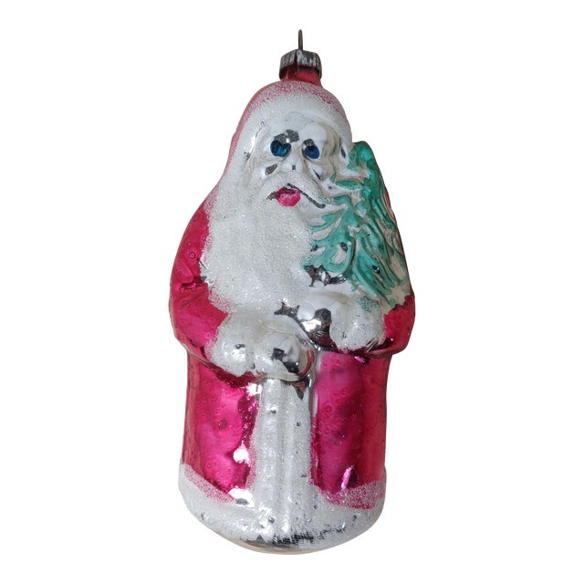 Vintage Mid 20th Century German Santa Claus Ornament For Sale