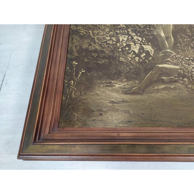 Religious Scene Print in Brass Frame, 1920s For Sale - Image 11 of 14