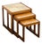 Vintage Teak and Ceramic Nesting Tables, 1960s, Set of 3 For Sale