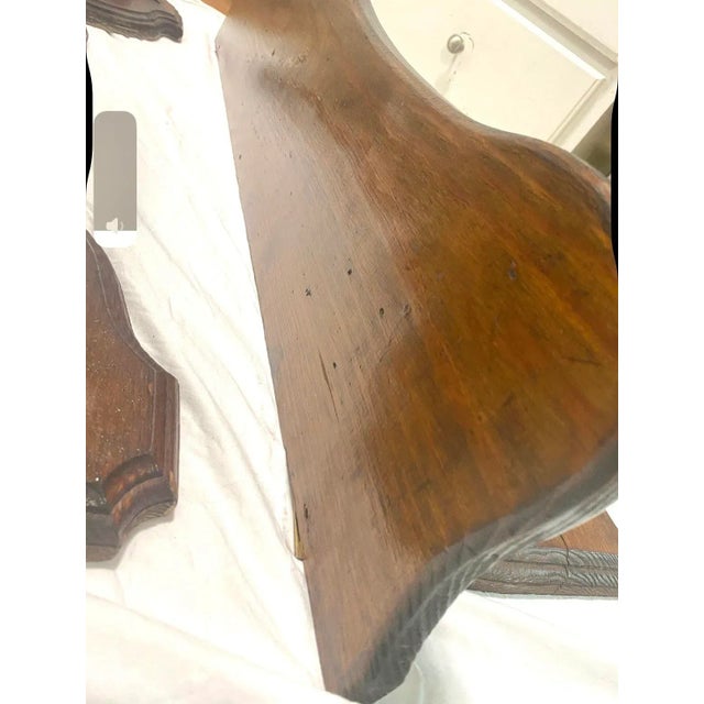 Antique Arts & Crafts Wall Shelves – 1920s Primitive Wood Brackets, Set of Two For Sale - Image 4 of 7