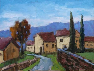 Modern Contemporary Tuscan Landscape Oil Painting