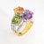Modern Mid 20th Century Rainbow Gemstone Diamond Ring Estate 14k Yellow Gold Multi Cocktail Ring Sz 5.5 For Sale - Image 3 of 6